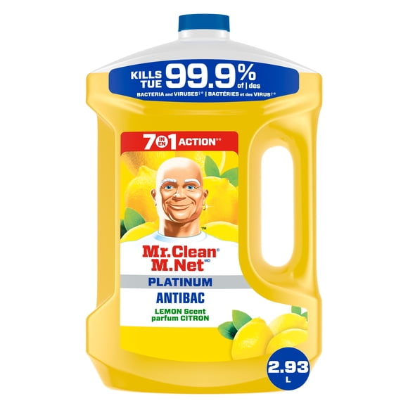 Mr. Clean Antibacterial All Purpose Cleaner, Multi Purpose Cleaner, Lemon Scent, 2.93L