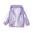 thumbnail image 2 of uublik Infant Girls Jacket Spring Fall Outerwear Zipper Hooded Jackets Coat Purple, Size 9M-8, 2 of 6