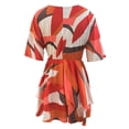 thumbnail image 5 of Robe Courte à Imprimé Floral pour Femmes, Plissée, Col en V, Cordon de Serrage, Taille Élastique, à Volants, Superposée, Robe Courte, 5 of 5