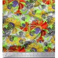 thumbnail image 1 of Soimoi Rayon Fabric Flower Artistic Print Fabric by Yard 42 Inch Wide, 1 of 3