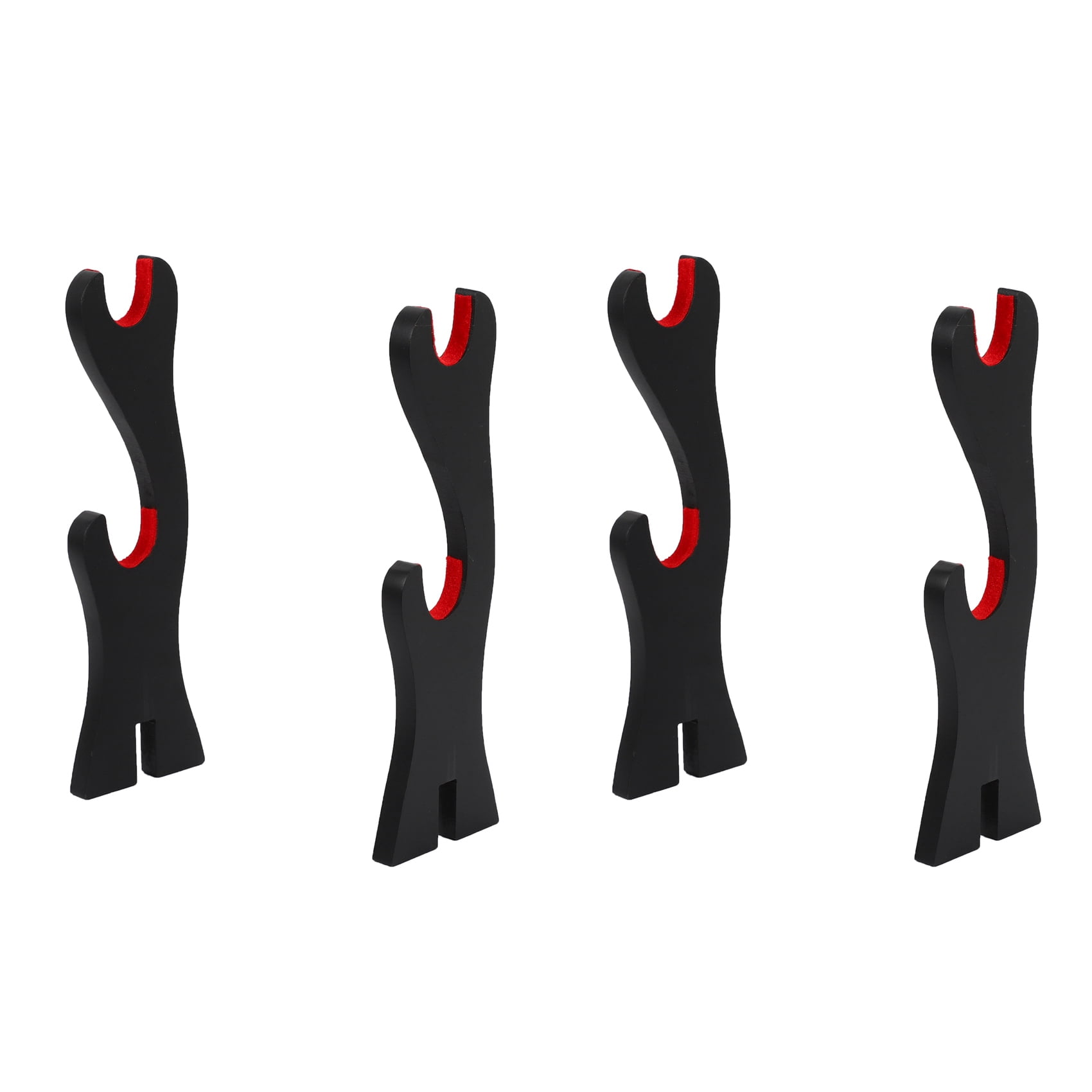 2X 2 Tier Katana Samurai Sword Holder Black Bracket Hanger Red Cotton Display Stand