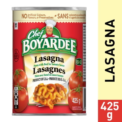 Chef Boyardee Lasagna Pasta with Beef in Tomato Sauce, 425 grams