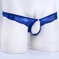thumbnail image 3 of Hot Men Lingerie Floral Lace Mesh Semi See-through Briefs Bikini Underwear, 3 of 6