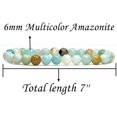 thumbnail image 2 of Bracelet Extensible Unisexe en Perles Rondes de 6 mm en Pierre Précieuse d'Amazonite Multicolore Naturelle 7 Pouces, 2 of 4