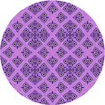 thumbnail image 1 of Ahgly Tapis Rond Lavable en Machine Intérieur Transitionnel Violet Violet, 7 Pieds Rond, 1 of 7