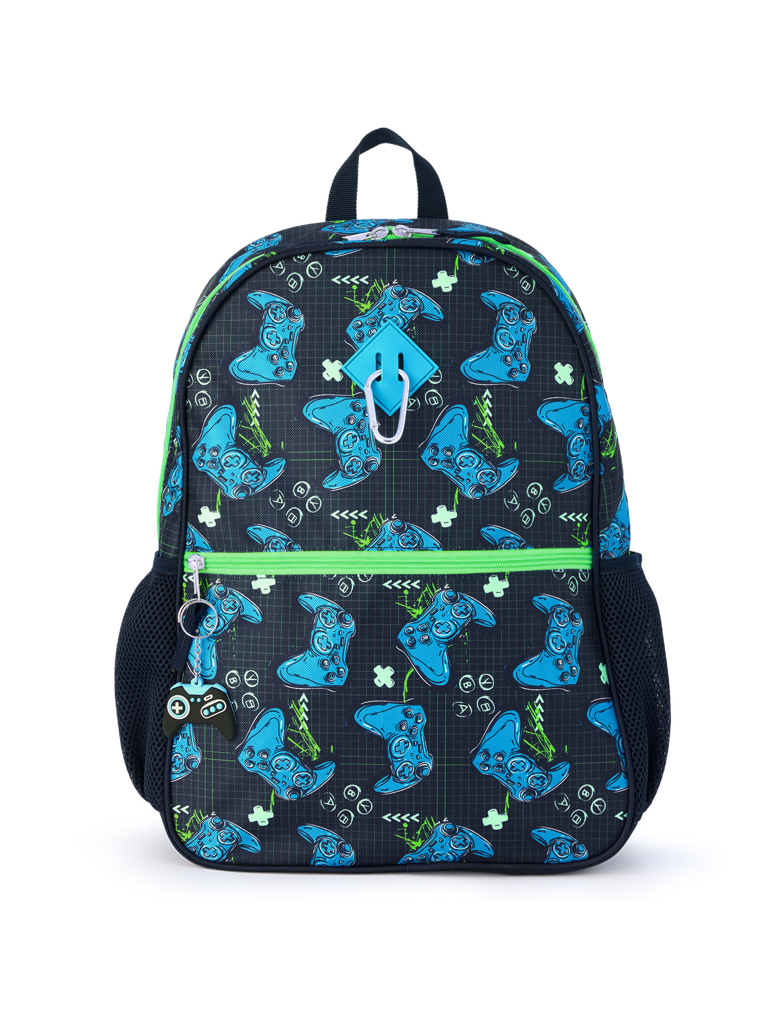 Ensemble sac à dos Schoolyard Vibes Gamer 17 pouces, 5 pièces, comprenant une boîte à lunch, une trousse, un porte-clés et un mousqueton.