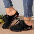 thumbnail image 3 of Sabots à Talon Compensé pour Femmes, Mules à Enfiler, Chaussures Confortables à Lacets, Bout Fermé, Sandales d'Été Sans Talon, 3 of 7