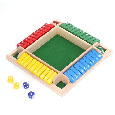Jeu de dés de Maths en Bois, Jeu de Société Familial de dés Amusant Sécuritaire aux Couleurs Vives pour la Maison Fond Vert, Fond Rouge