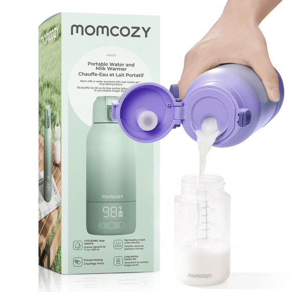 Momcozy Chauffe-Lait Portable pour Voyage – Deux Modes de Chauffage pour Lait Maternel et Eau, Chauffe-Biberon Portable, 17 Onces