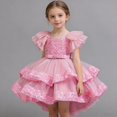 thumbnail image 2 of HXWCHs Robe Grande Fille Robe Élégante Formelle pour Filles avec Traîne Détachable Concours Fête Mariage Robe de Récital Rose 2-3 Ans, 2 of 7