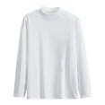 thumbnail image 1 of Timegard Mens Tops Fall Half High Neck Drop Shoulder Thermal Underwear Loungewear Solid Color Long Sleeve Shirts, 1 of 7