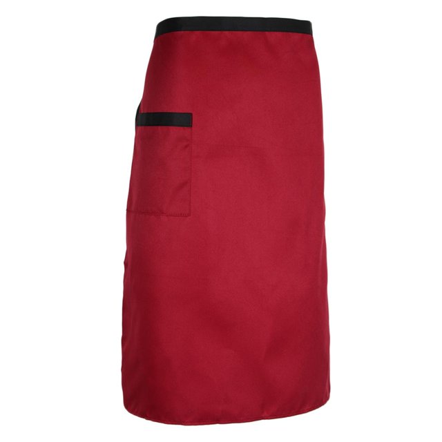 Milaget Taille Demi Durable Cuisine Tablier Traiteur Chef Hôtel Cuisinier Serveur Pub Rouge