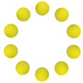 thumbnail image 1 of jinwen 10 Pcs Exercices Pratique Entraînement Balles Jaune, 1 of 9