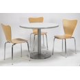 thumbnail image 3 of Pemberly Row Crisp Linen 36im Breakroom Table with Round Silver Base, 3 of 5