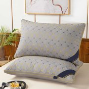 EazyTech Hotel Collection Queen Size Pillow for Side and Back Sleepers, Hotel Quality Bed Pillow for Sleeping Cool, 20x30in Cotton Cover, 1pc Gray