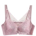thumbnail image 2 of Meichang Front Closure Bras for Women Plus Size Unpadded Lace Racerback Lightly Buckle Bras Wireless Full Coverage Push Up Bras Comfortable Ultra Thin Everyday Bras Purple L, 2 of 9