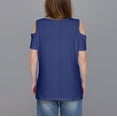 thumbnail image 4 of XMMSWDLA Hauts pour Femmes Hauts pour Femmes à Imprimé Graphique Manches Courtes Col en V Hauts Décontractés Tee T-Shirt Blouse Bleu Hauts pour Femmes Décontractés, 4 of 7