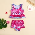 thumbnail image 3 of MIASHUI Ensembles Tankini pour Filles Deux Pièces Maillot Dermoprotecteur Maillots de Bain Athlétiques, Rouge, 6-7 Ans, 3 of 6