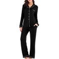 thumbnail image 3 of yievot Ensembles de Pyjamas pour Femmes Pyjama à Simple Boutonnage Automne Hiver Manches Longues Pantalon de Pyjama Ensemble Deux Pièces, 3 of 5