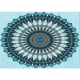 thumbnail image 1 of Ahgly Company Machine Washable Indoor Rectangle Transitional Tron Blue Area Rugs, 8' x 10', 1 of 7