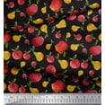 thumbnail image 3 of Soimoi Black Georgette Viscose Fabric Mix Fruit Print Sewing Fabric Yard 44 Inch Wide, 3 of 3