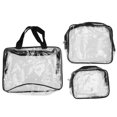 thumbnail image 2 of ANGGREK 3Pcs Wash Bag PVCTransparent Cosmetic Bag Environmental Protection Travel Storage Bag,Clear Makeup Bags, 2 of 8