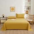 thumbnail image 1 of Ensemble de Literie Uni, Ensemble de Draps en Polyester avec Taies d'Oreiller, Drap-Housse à Poche Profonde, Entretien Facile Résistant aux Plis, Microfibre Douce et Respirante, Format Grand 3 Pcs pour Chambre et Chambre d'Amis, 1 of 6