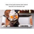 thumbnail image 3 of Stainless Steel Dinner Plate, Rectangular Serving Tray Platter Dish for Food and Fruits Hand Hammered Platter Bathroom Counter Vanity Decorative Tray[Silver], 3 of 9
