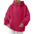 thumbnail image 1 of MeetoTime Women's Oversized Sweatshirt Fall Lightweight Long Sleeve Hoodie Fleece Pocket Pullover Tops, 1 of 6