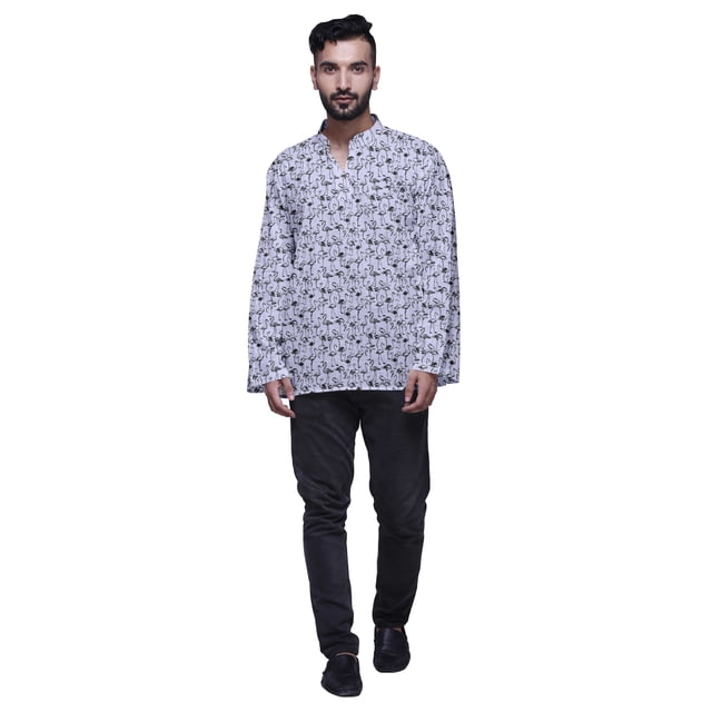 Atasi Cotton Ethnic Short Kurta For Boys Printed Party Wear Kurta For Men
