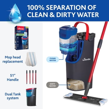 H2prO Flat Mop and Bucket System, Multi-Surface Floor Cleaning