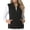 Black, variant on EGNMCR Sleeveless Hoodless Casual Outwear & Jackets Women's Large Size Double Pocket Sleeveless Elegant Cardigan Jacket Sleeveless Hoodless Casual Coat/Jacket Women polyester jacket