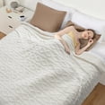 thumbnail image 1 of 90x100 Heated Throw Blanket with Thick Tufted Cable Pattern,10 Heat Levels&10Timer Settings,Electric Throw with Intelligent Temperature Control,Machine Washable,Fast Heating，White, 1 of 8