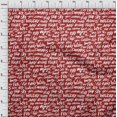 thumbnail image 4 of oneOone Tissu Popeline de Coton Rouge Texte Matériel de Couture Imprimé Tissu au Mètre 42 Pouces de Large-Dk, 4 of 5