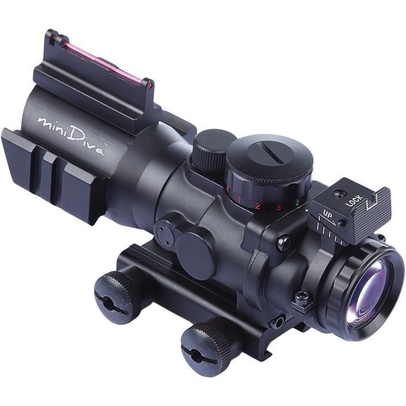 ® 4x32 mm Tactical Scope with Red Green Blue 3 Brightness Fibre Optic Scope