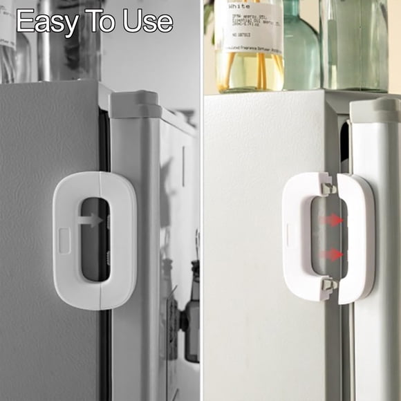 LSLJS Refrigerator Door Locks Self-Adhesive No Tools Need Or Drill Fridge Lock Child Proof Freezer Door Lock and Baby Cabinet Locks