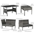 thumbnail image 3 of Outsunny Ensemble de Meubles de Patio 6 Pcs Ensemble de Salle à Manger Extérieur Kaki, 3 of 10