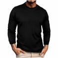 thumbnail image 1 of AherBiu Chandails à Manches Longues pour Hommes Col Ras du Cou Coupe Décontractée Hauts Automne Hiver Décontractés Amples Légers Chandail, 1 of 5