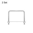 thumbnail image 3 of Unique Bargains Square U-Bolts 2 Sets 102mm Inner Width 100mm Length M8 304 Stainless Steel U Clamp Bolt, 3 of 5