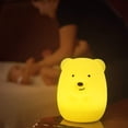 thumbnail image 4 of Bear Owl Shape LED Nursery Night Light Kids Baby Silicone Pat Color Change Lamp, 4 of 8