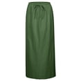 thumbnail image 4 of GPOECD Linen Maxi Skirts For Women Summer Comfortable Drawstring Waist A Line Boho Long Flowy Skirt, 4 of 8