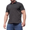 thumbnail image 1 of Birdeem Chemises pour Hommes Hommes Mode Affaires Col Rabattu Bouton Col Rabattu Poche Chemise à Manches Courtes Blouse, 1 of 12