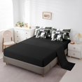 thumbnail image 3 of YST Abstract Geometric Bed In A Bag 7 Piece Queen Leopard Print Bedding Set Cheetah Grids Comforter Set With Sheets For Adults Men Women Abstract Wild Animal Buffalo Check Bed Set, 3 of 5