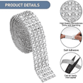 thumbnail image 3 of Rhinestone Ribbon,4 Rolls of Self-Adhesive Rhinestone Strips, Diamond Sparkle Crystal Rhinestone Tape for Crafts Art Car, 3 of 7