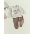 thumbnail image 3 of Honganda Toddler Boys 2Pcs Pants Sets Long Sleeve Letter Print Sweatshirt Tops and Drawstring Pants Sets, 3 of 9