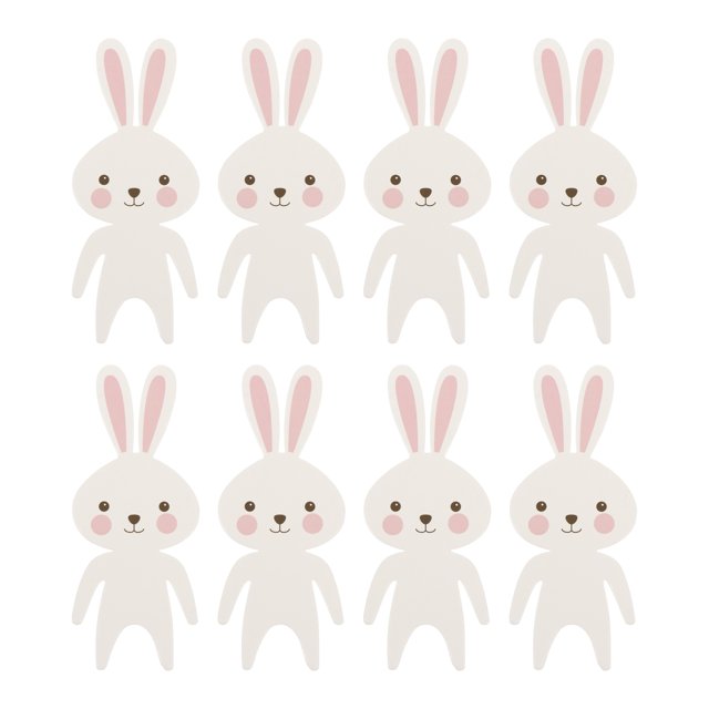 Cartes de Fête Adorables en Forme de Lapin pour Verres à Vin, Coupe, Décorations de Gâteau 16 Pcs