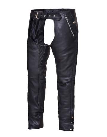 Unik International COWHIDE Unisex 4-Pocket Chaps ,Black ,XS