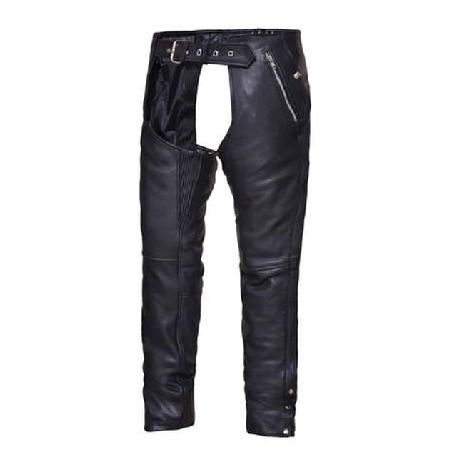 Unik International COWHIDE Unisex 4-Pocket Chaps ,Black ,XS