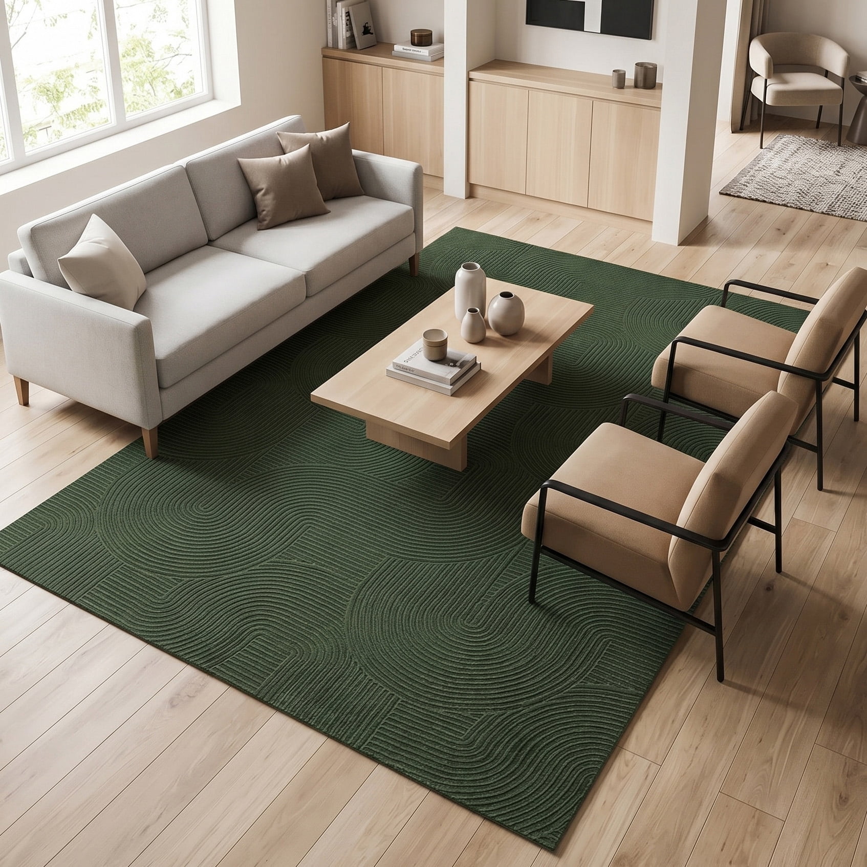 Tapis Elion Lavable A la Machine Contemporain/Moderne pour Salon, Chambre, Salle Manger, Entrée, Couloir et Plus Encore.
