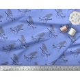 thumbnail image 2 of Soimoi Blue Poly Georgette Fabric Branch & Bird Text Print Sewing Fabric Yard 42 Inch Wide, 2 of 5